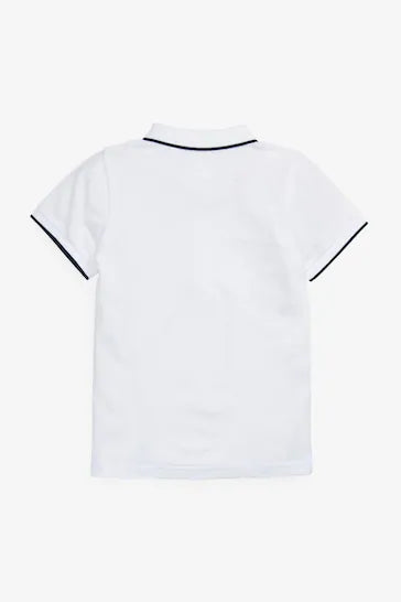 Camisa Polo De Manga Curta - White (3-16 anos)