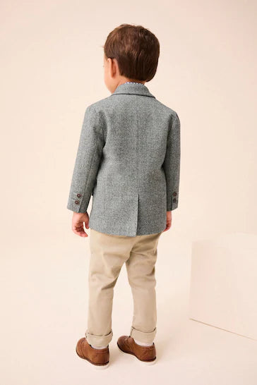 |Boy| Conjunto De Blazer, Camisa, Calças e Gravata Borboleta Cinza Heritage (3 meses a 9 anos)