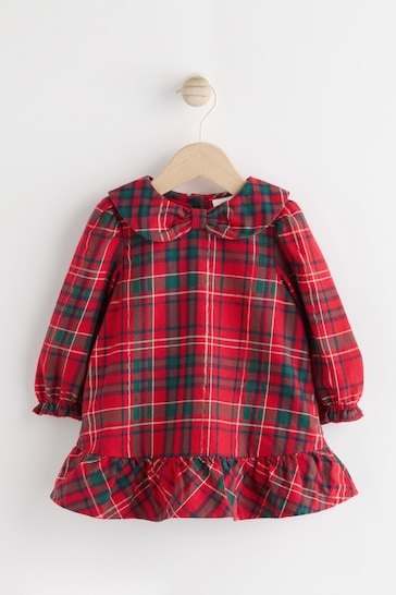 |Niña| Vestido Cuadros Rojo para Bebé (0 meses a 2 años)