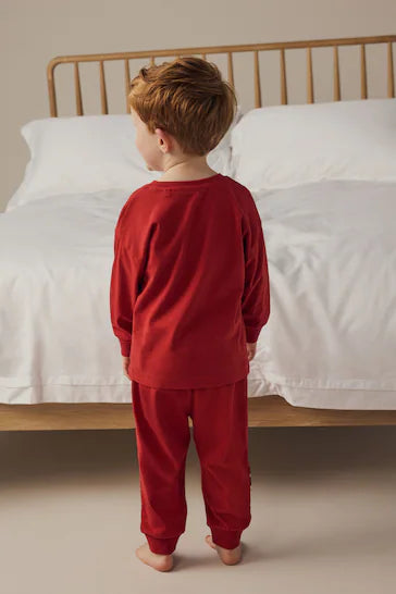 |Boy| Pijama De Natal Único 100% Algodão - Personagens Do Papai Noel Vermelho (9 meses a 12 anos)