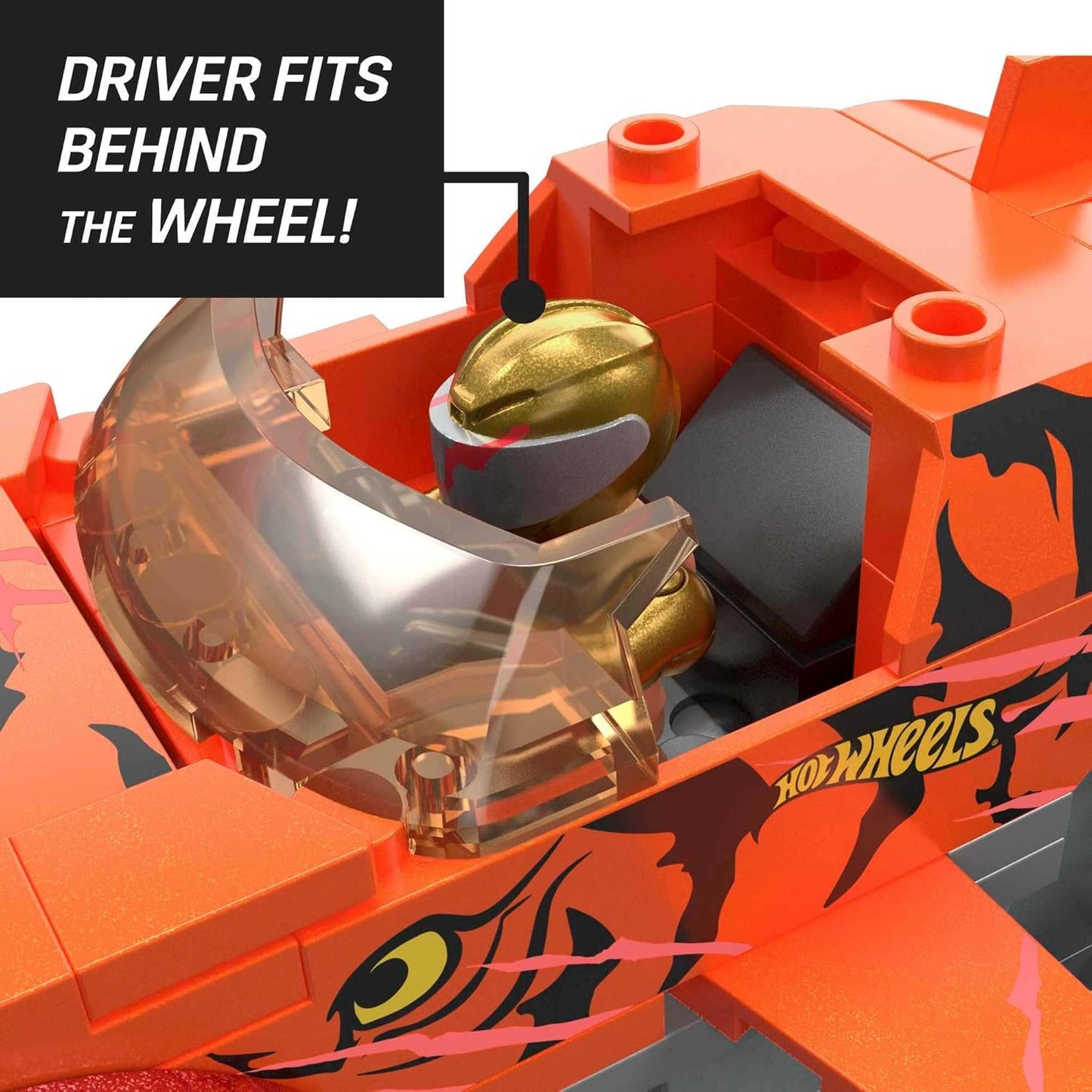 MEGA Hot Wheels Monster Trucks construindo carros de brinquedo, Smash & Crash Tiger Shark Chomp Course com 245 peças, 2 figuras e 1 rampa, crianças a partir dos 5 anos, HKF88