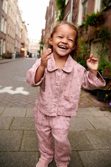 |Girl| Conjunto Camisa E Calça -Rosa (3 meses-7 anos)