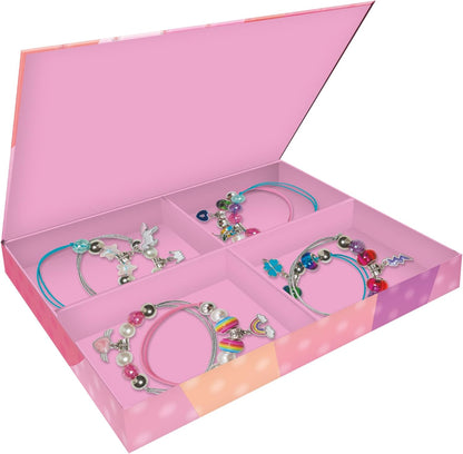 Janod - 8 joias Feel Good para criar - Oficinas de joias - Fabricação de pulseiras DIY - Kit de artesanato infantil - Aprendizagem de destreza e concentração - a partir de 8 anos