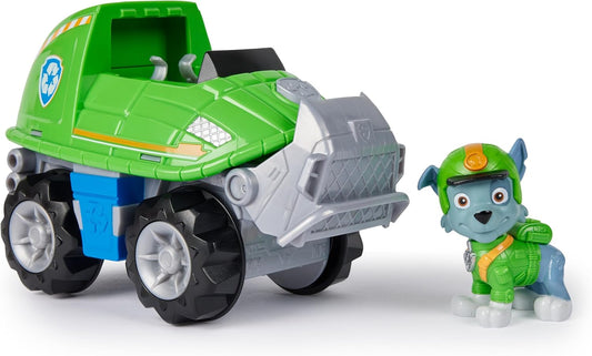 Paw Patrol Jungle Pups, vehículo de tortuga rocosa, camión de juguete con figura de acción coleccionable, juguetes para niños y niñas de 3 años en adelante