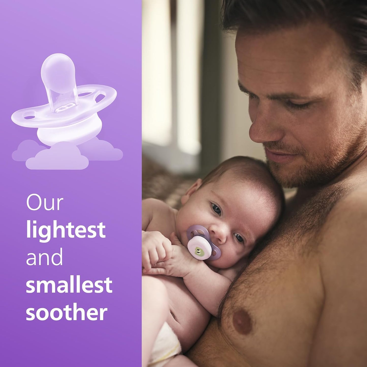 Philips Avent Chupetas Ultra Start, chupetas ortodônticas projetadas para recém-nascidos, tetina simétrica de silicone, sem BPA, com estojo de esterilização/transporte, pacote com 2, modelo SCF075/03