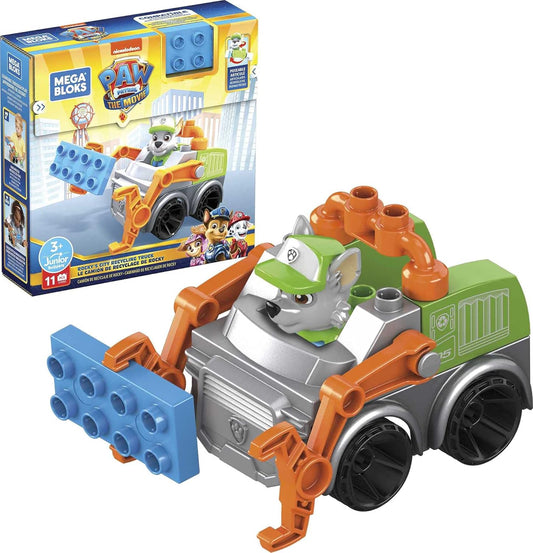 Mega Caminhão de reciclagem Mattel Bloks PAW Patrol Rocky's City, 7,93 x 6 x 4 polegadas