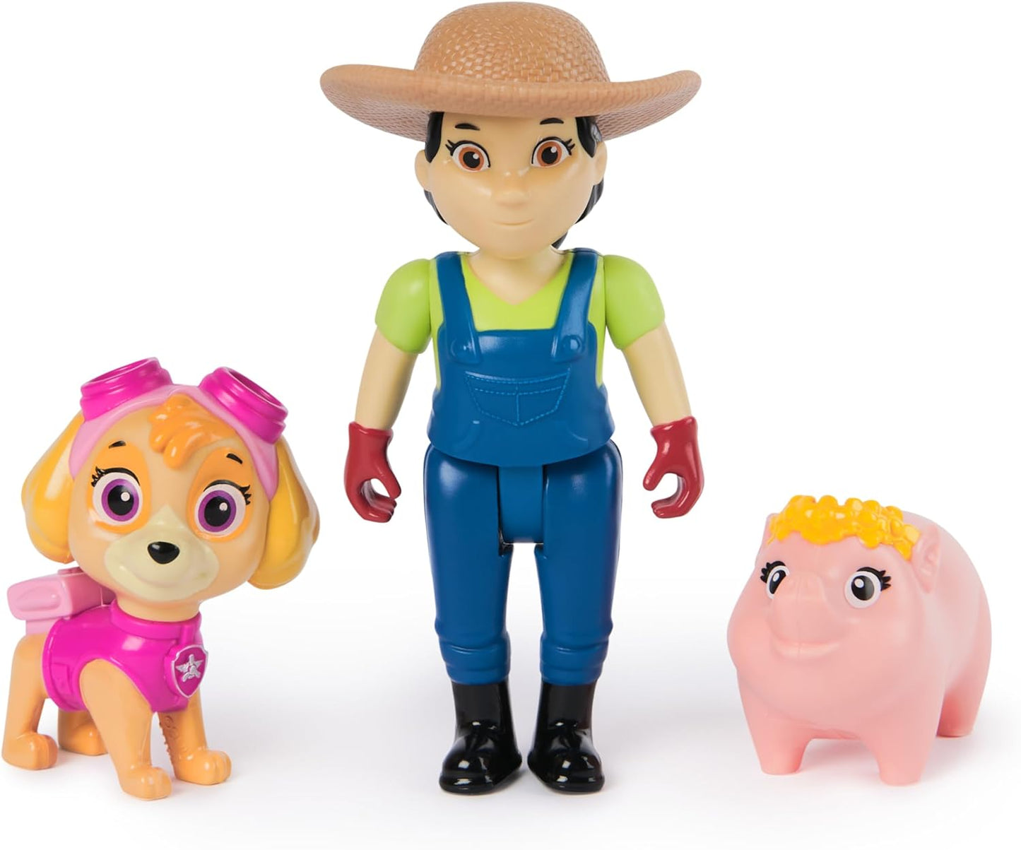 Paw Patrol Skye, Farmer Yumi e Piggie Figures, brinquedos infantis para meninos e meninas a partir de 3 anos