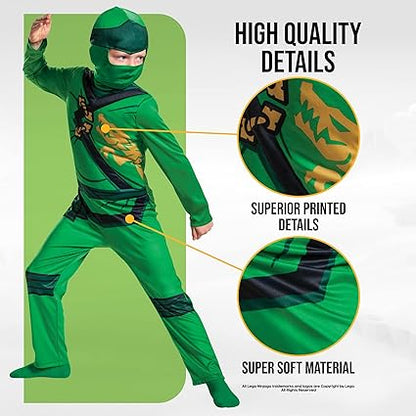 DISGUISE  Oficial lego ninjago traje crianças meninos lloyd traje ninja verde carnaval traje crianças m