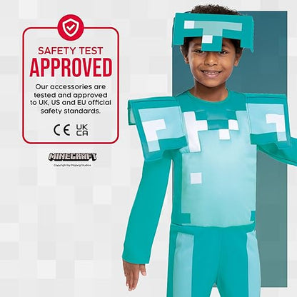 DISGUISE Fantasia oficial de Minecraft para crianças, armadura de diamante Fantasia de Minecraft, roupa de fantasia, Halloween, aniversário, dia mundial do livro, fantasias para meninos e crianças