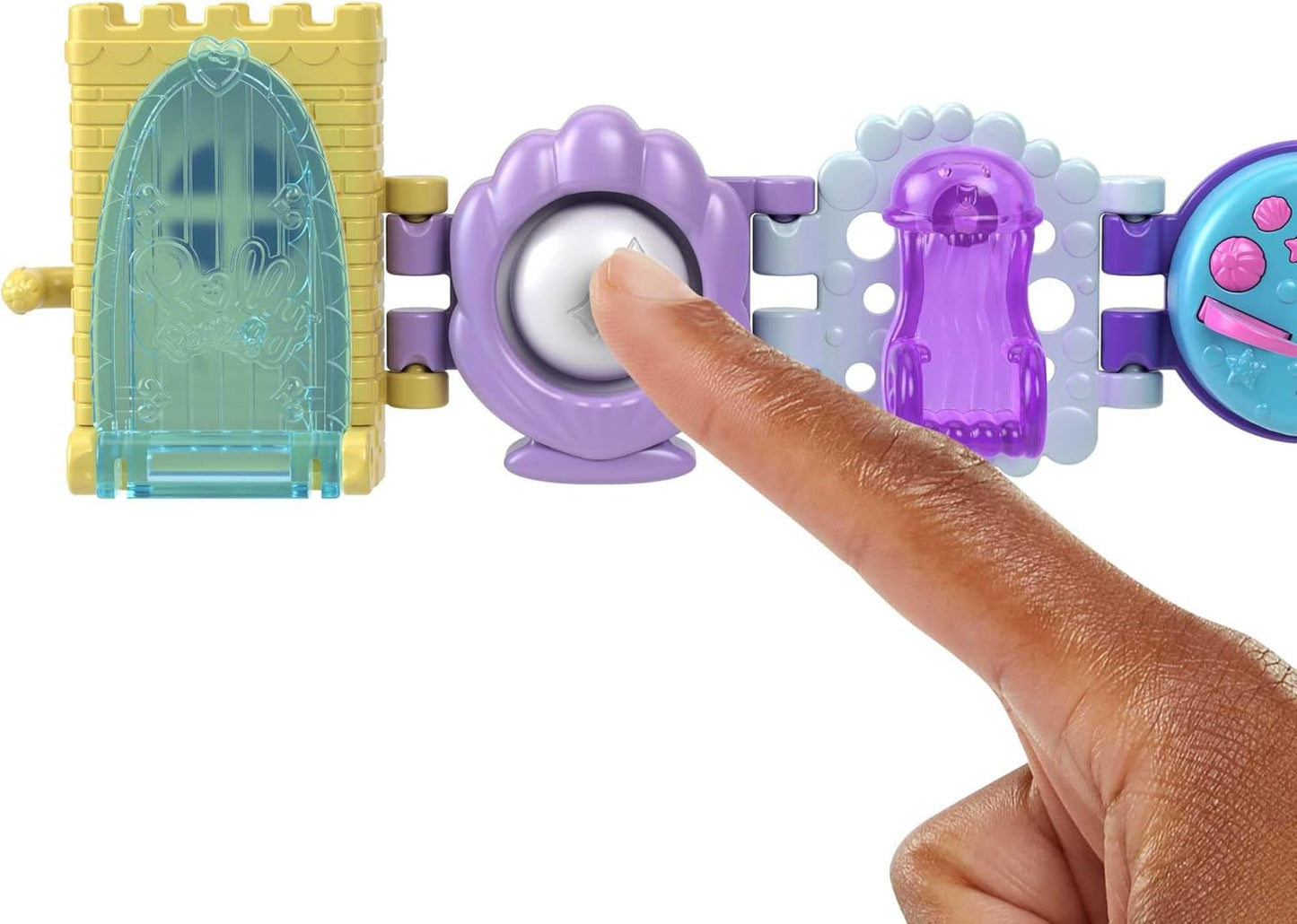 Polly Pocket Pulseira Mattel Treasures – Tema Concha – Pulseira + 1 Micro Boneca e Recursos Interativos!