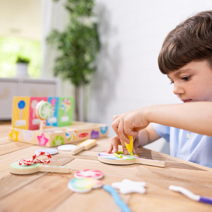 Melissa & Doug Conjunto de brinquedos de pirulito de madeira para meninas e meninos em idade pré-escolar 3+