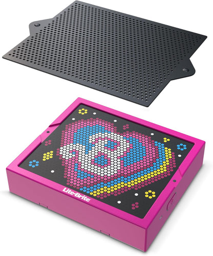 Lite Brite | Edição Barbie Super Brilhante HD | Prancheta iluminada, placa LED, brinquedos iluminados para brincadeiras criativas, prancheta com efeito neon de arte brilhante, brinquedos leves para crianças de 4 anos ou mais