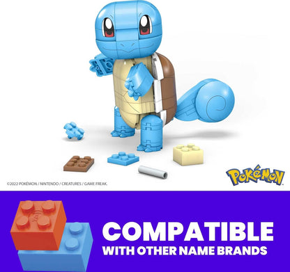 MEGA Conjunto de construção de brinquedo Pokémon Build & Show Squirtle e Pokémon Build & Show Charmander, 4 polegadas de altura, articulável, 185 tijolos e peças, para meninos e meninas, de 7 anos ou mais - GKY96