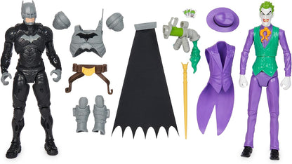 Batman DC Comics, Adventures, conjunto de figuras de ação Batman vs The Joker, 2 figuras, 12 acessórios de armadura, brinquedo infantil de super-herói de 30 cm para meninos e meninas