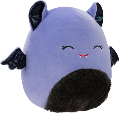 Squishmallows  SQHW00579 Joldy The Purple Bat de 7,5 polegadas com olhos fechados - Pelúcia oficial Jazwares ultramacio de tamanho pequeno