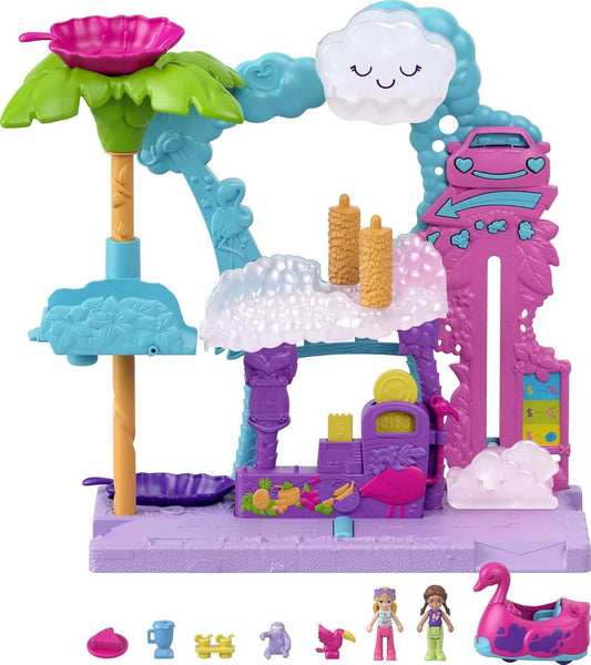 Polly Pocket Conjunto divertido para lavagem de carros Pollyville Flamingo