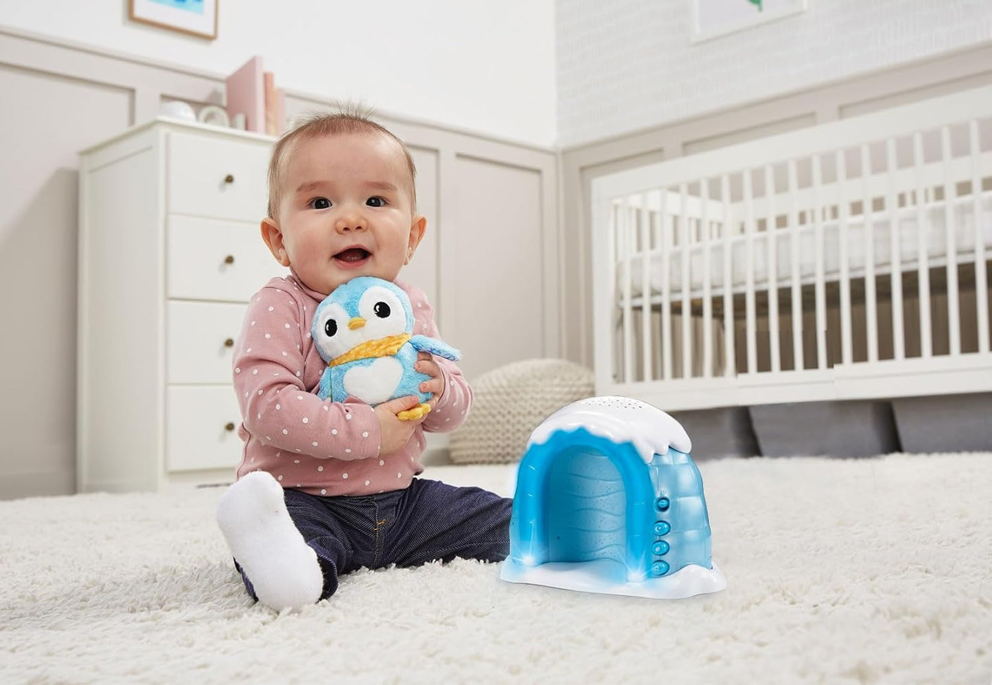 VTech Baby Soothing Starlight Igloo, Projetor de Luz Calmante com Melodias Relaxantes, Sons da Natureza e Ruído Branco, Brinquedo para Bebês de 0, 3, 6, 12 Meses Mais, Versão em Inglês