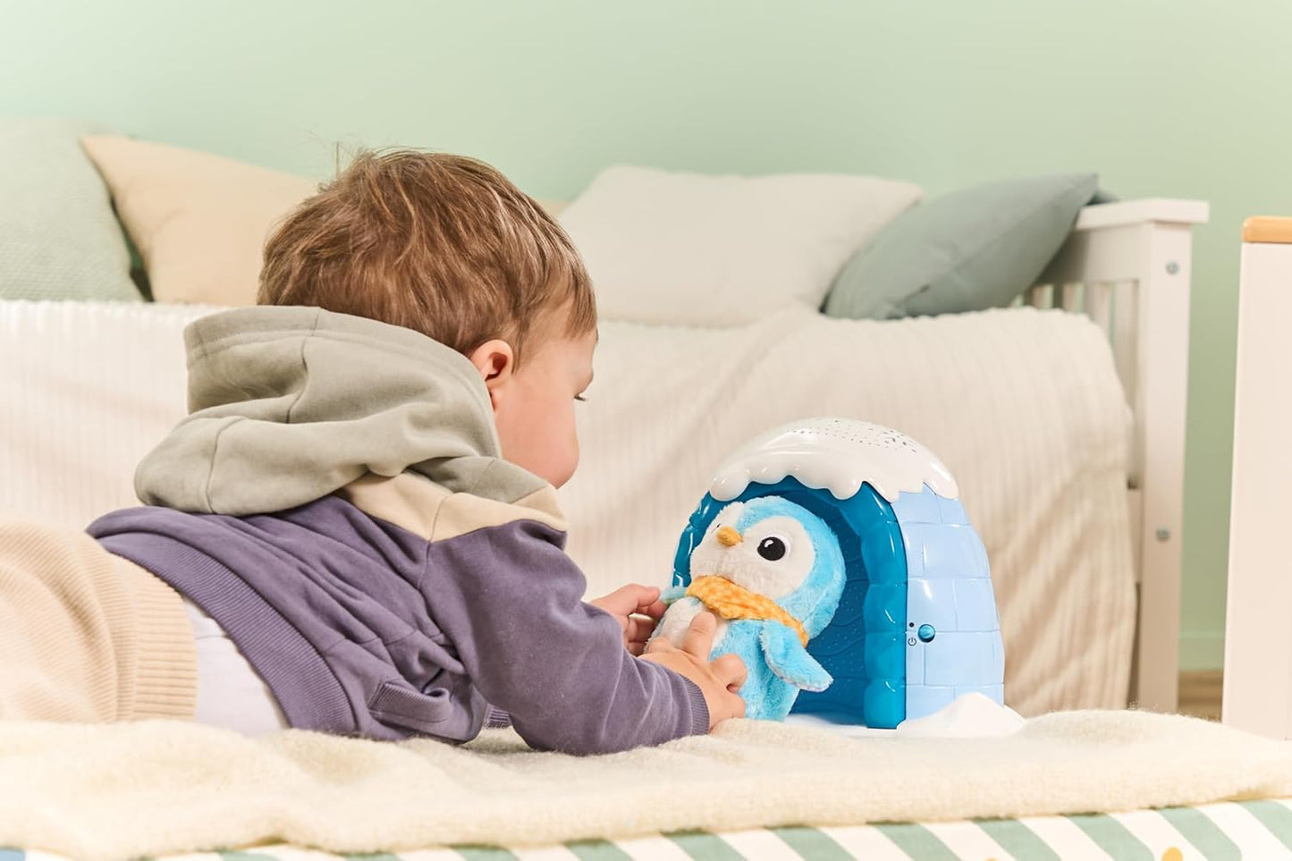 VTech Baby Soothing Starlight Igloo, Projetor de Luz Calmante com Melodias Relaxantes, Sons da Natureza e Ruído Branco, Brinquedo para Bebês de 0, 3, 6, 12 Meses Mais, Versão em Inglês