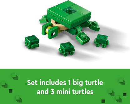 LEGO Brinquedo de cuidado de animais Minecraft The Turtle Beach House para crianças, meninas e meninos com mais de 8 anos de idade, conjunto de construção com personagens e figuras do jogo, presente para jogadores 21254