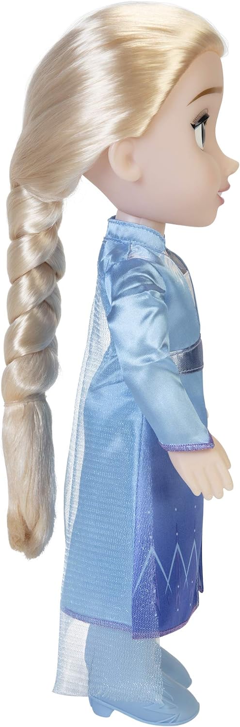 Frozen  Boneca de viagem Disney 2 Elsa, boneca de 14 ”/ 35 cm de altura, inclui vestido de moda icônico inspirado em filmes, botas e cabelo longo trançado para brincadeiras adicionais, para meninas a partir de 3 anos