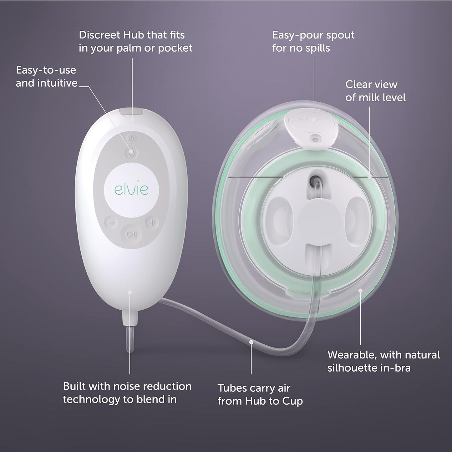 Elvie zancada | Extractor de leche eléctrico simple - Extractor de leche manos libres - Extractor de leche portátil - Elementos esenciales para recién nacidos