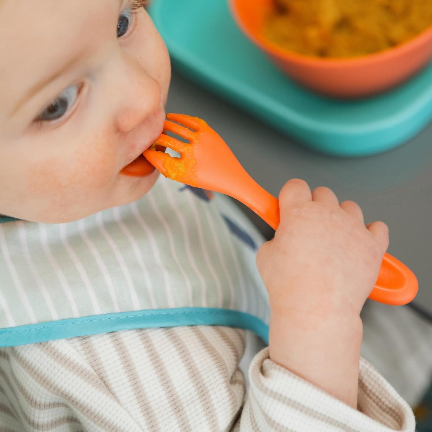 Nuby Potes de armazenamento Good Square Meal Nesting - Duráveis | Laváveis na máquina de lavar louça | Autoalimentados (pacote com 3)