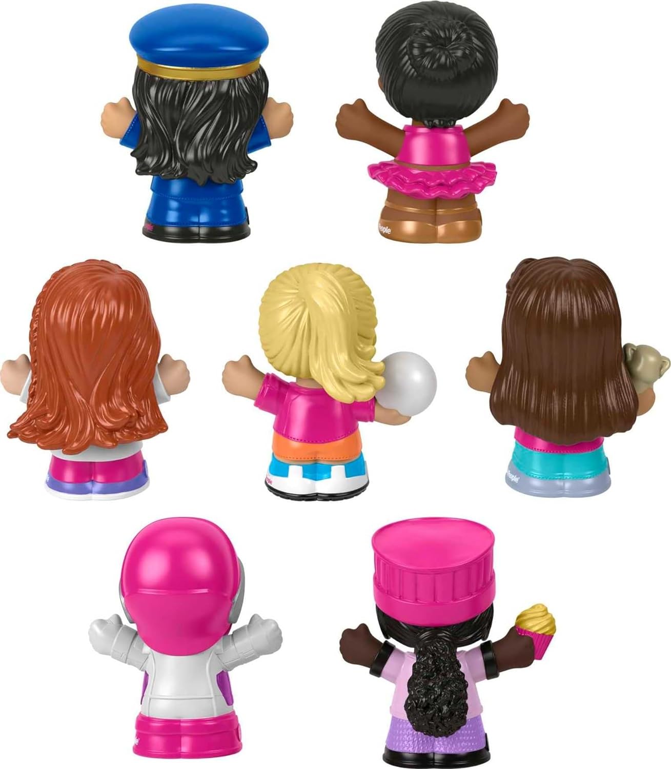 Fisher-Price Little People Barbie Brinquedos para crianças, você pode ser qualquer coisa, pacote de figuras, 7 personagens para brincar de fingir, maiores de 18 meses, HCF58