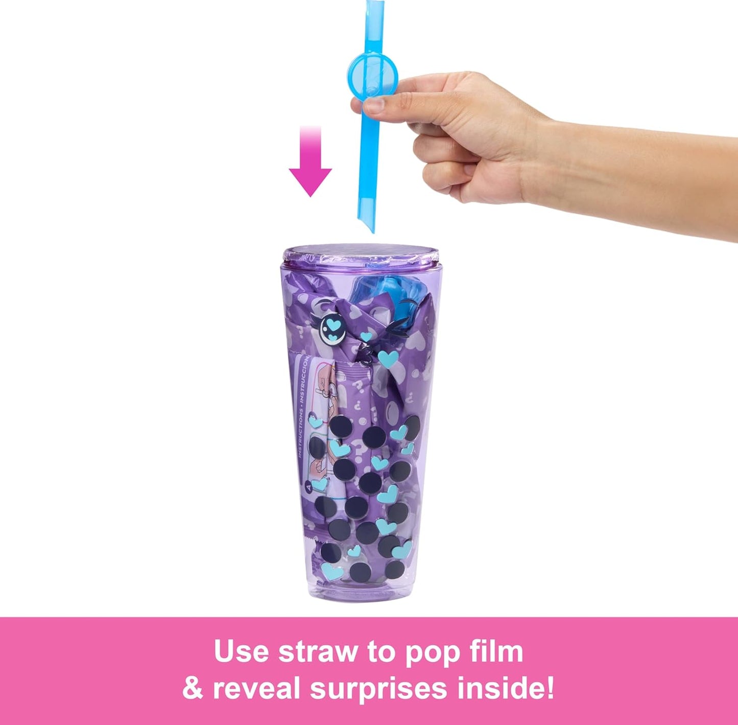 Barbie Boneca Pop Reveal Bubble Tea Series e acessórios com boneca fashion e animal de estimação, 8 surpresas incluem mudança de cor, copo com armazenamento (os estilos podem variar), HTJ19