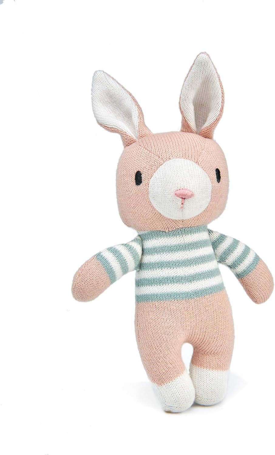 ThreadBear Design  Finbar The Hare Rabbit malha boneca de brinquedo macio ideia de presente para bebês e crianças pequenas - promova brincadeiras sensoriais e imaginativas e reconhecimento de toque a partir de 0+