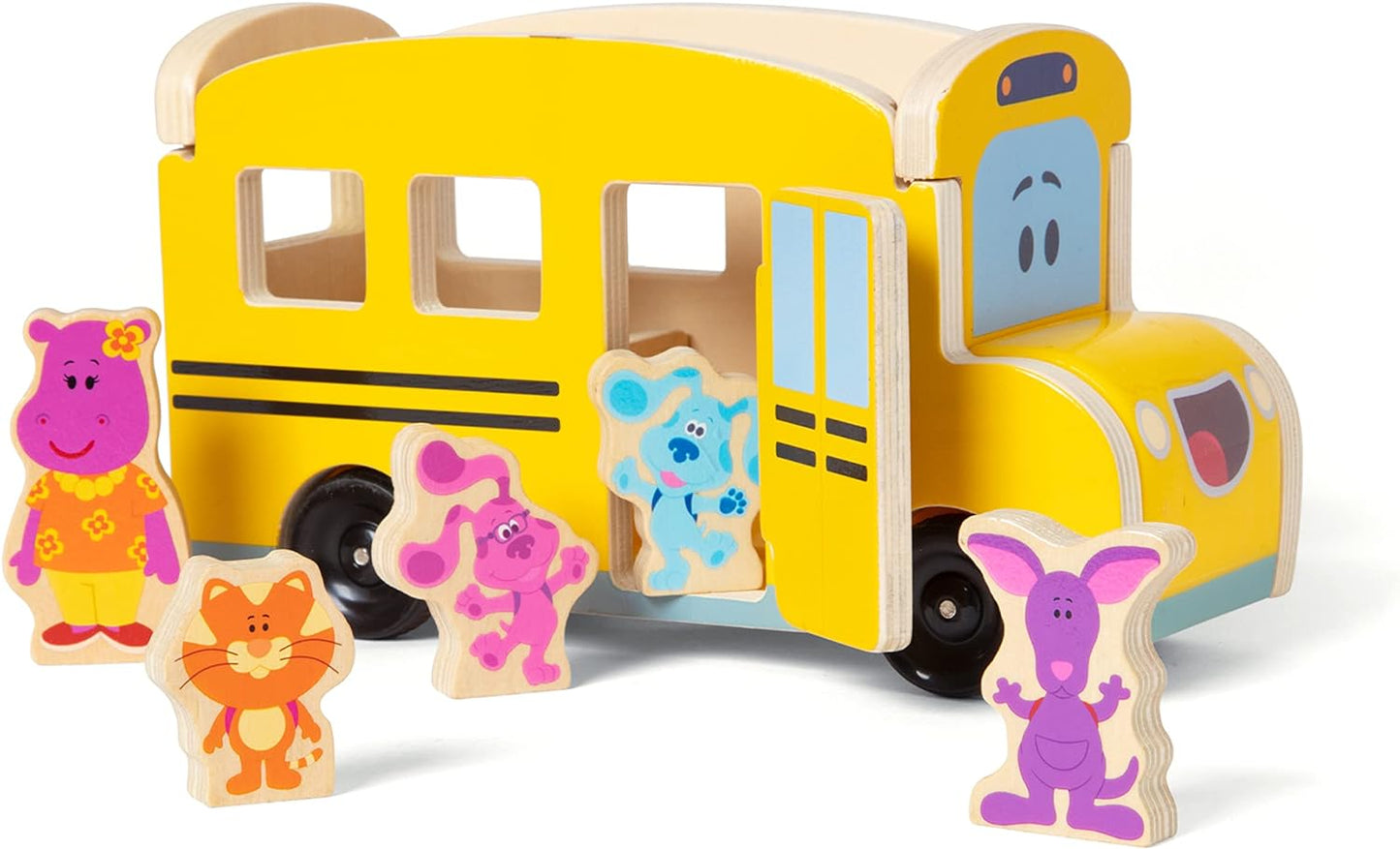 Melissa & Doug 33011 Blue's Clues & You Ônibus escolar retrátil de madeira, multi