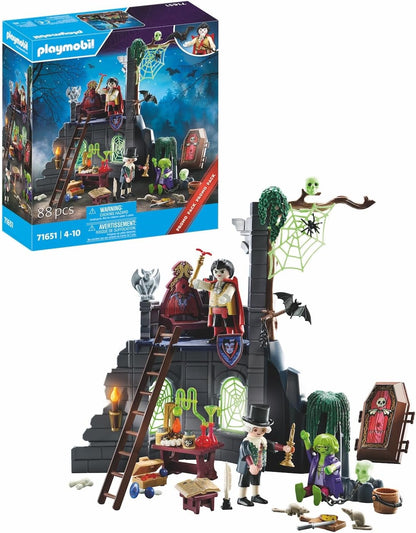 Playmobil 71651 Pirates: Haunted Ruins Promo Pack, incluindo uma ruína de castelo, três figuras e muitos extras misteriosos, conjuntos de jogos misteriosos adequados para crianças de 4 anos ou mais