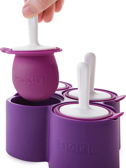 Zoku Slow Pops - moldes de picolé de silicone fáceis de remover com protetores contra gotejamento