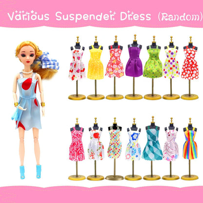 56 piezas de ropa de muñeca para Barbie, accesorios de muñeca, mini vestido, vestido de fiesta, conjunto de bikini, tops, pantalones, bolsos, zapatos, accesorios de joyería, estilo aleatorio para muñeca de niña de 11,5 pulgadas