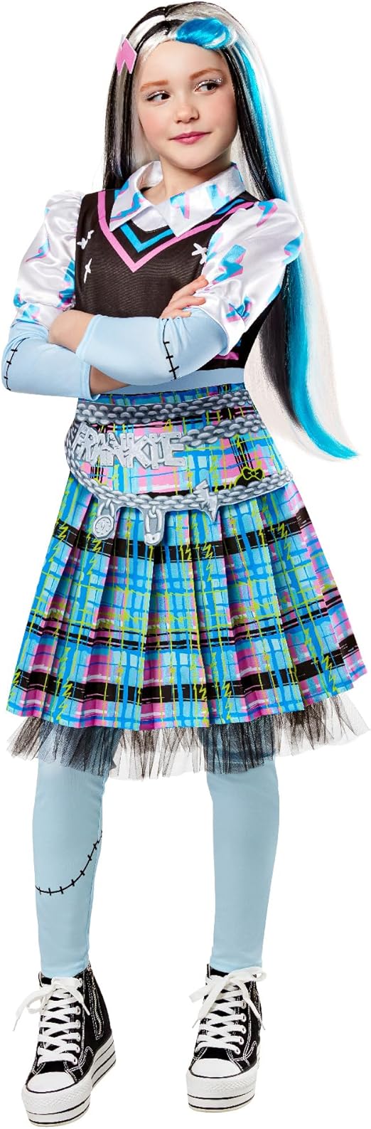 Rubies Fantasia oficial de Monster High Frankie Stein da para meninas de luxo, vestido extravagante infantil