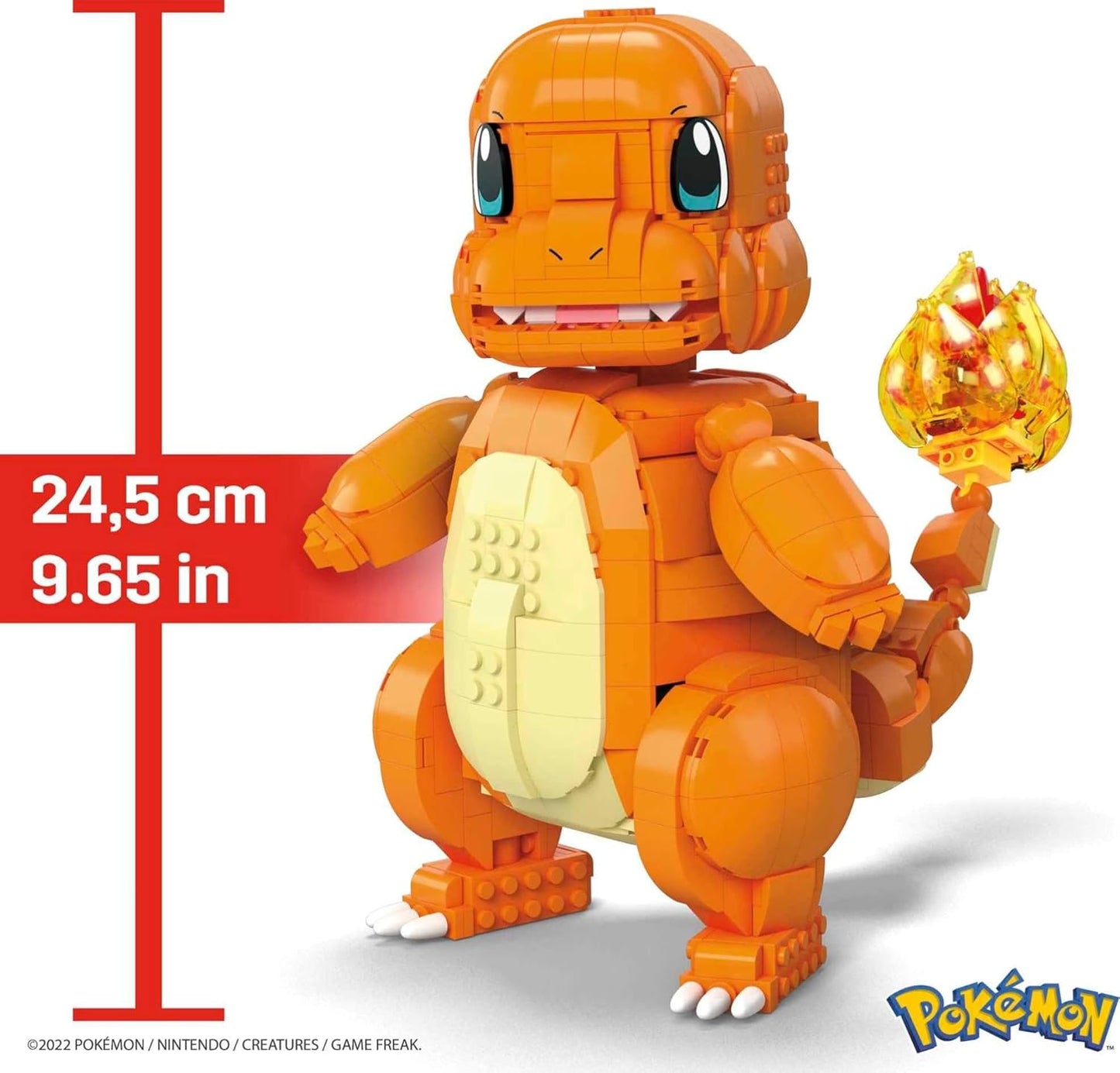 MEGA Conjunto de construção Pokémon Jumbo Charmander com 750 peças e peças compatíveis e Pokébola, conjunto de brinquedo para presente para maiores de 10 anos, HHL13