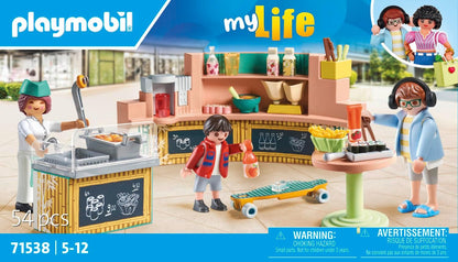 Playmobil 71538 myLife: Food Lounge, deliciosas refeições e lanches no restaurante, incluindo batatas fritas, sushi e muito mais, conjuntos de jogos detalhados adequados para crianças a partir de 5 anos