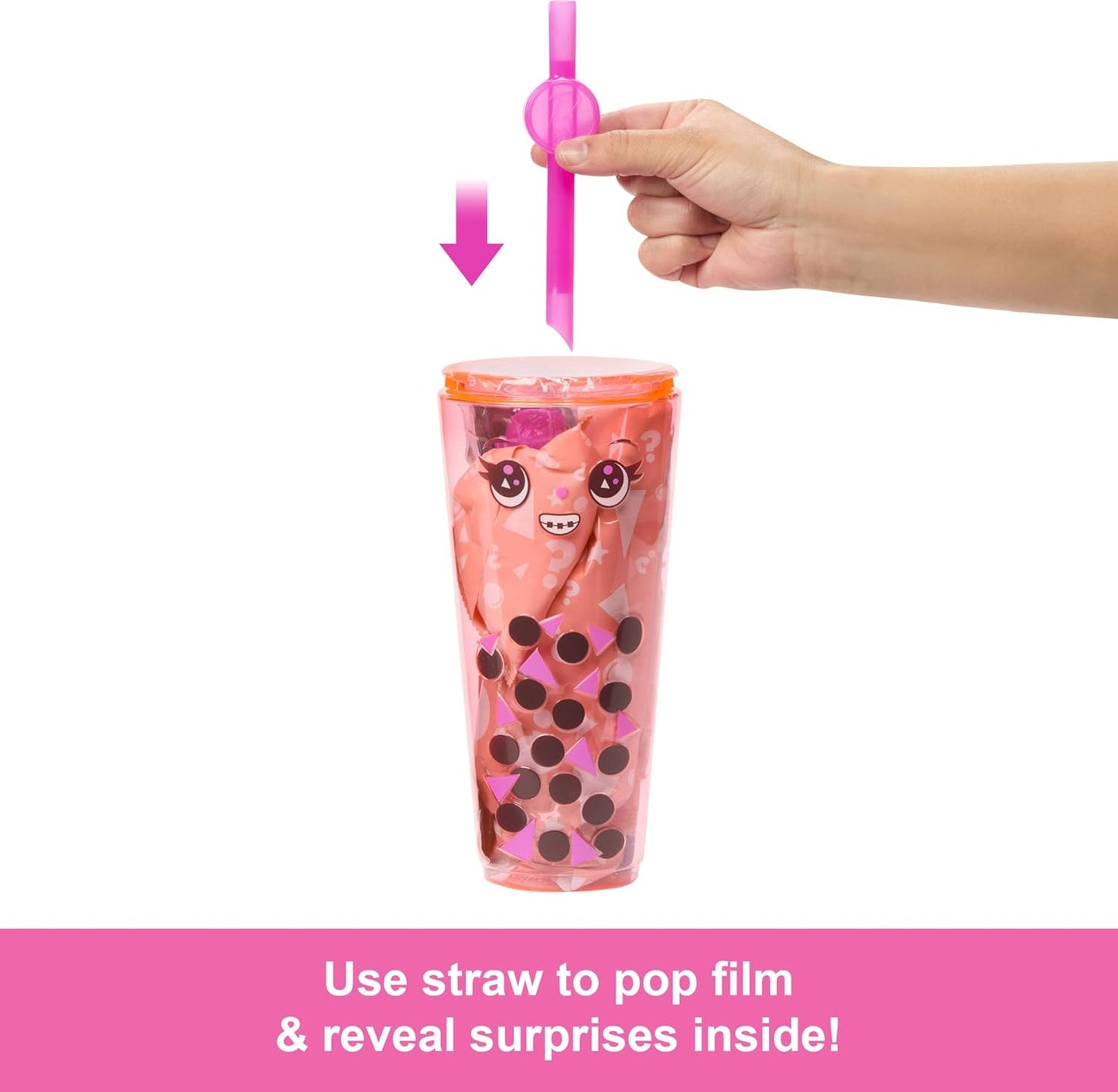 Barbie  Boneca Pop Reveal Bubble Tea Series e acessórios com boneca fashion e animal de estimação, 8 surpresas incluem mudança de cor, copo com armazenamento (os estilos podem variar), HTJ22