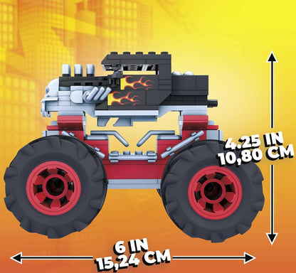 Mega Construx MEGA Hot Wheels Bone Shaker Building Set with micro figure driver, rolling wheels and authentic features, toy gift set for ages 5 and up