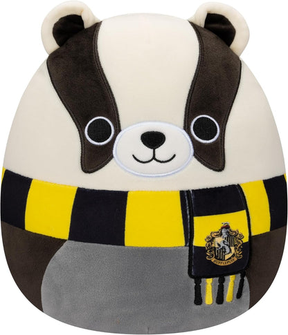 Squishmallows Original 10 polegadas Harry Potter Hufflepuff Badger pelúcia de tamanho médio, preto