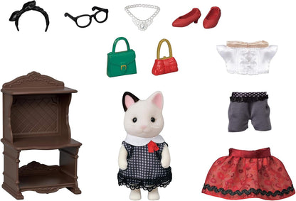 Sylvanian Families Conjunto de moda Tuxedo Cat - conjunto de casa de bonecas