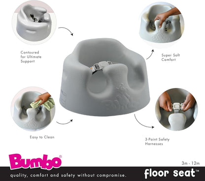 Bumbo Assento de chão para bebê com arnês ajustável 3 meses Plus - Assento de bebê Sit Me Up - Cadeira de chão para bebês - Amarelo Mimosa