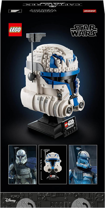 LEGO Conjunto de capacetes do Capitão Rex de Star Wars, colecionável de The Clone Wars para adultos, coleção de modelos da série 2023, ideia de presente de memorabilia para ele ou ela 75349