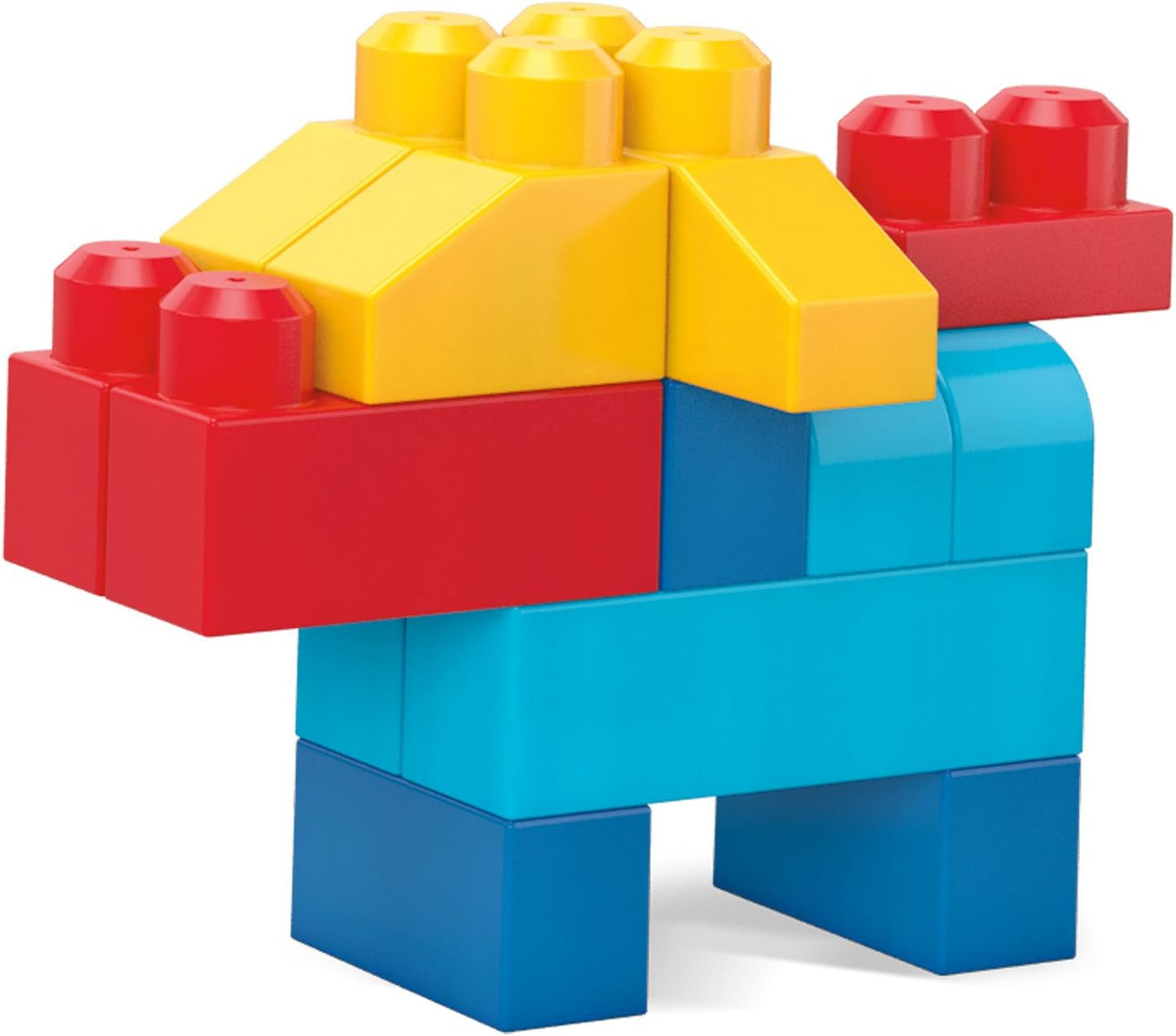 MEGA Conjunto de brinquedos de blocos infantis BLOKS First Builders, bolsa de construção de luxo com 150 peças e armazenamento, azul, maiores de 1 ano, CNM43