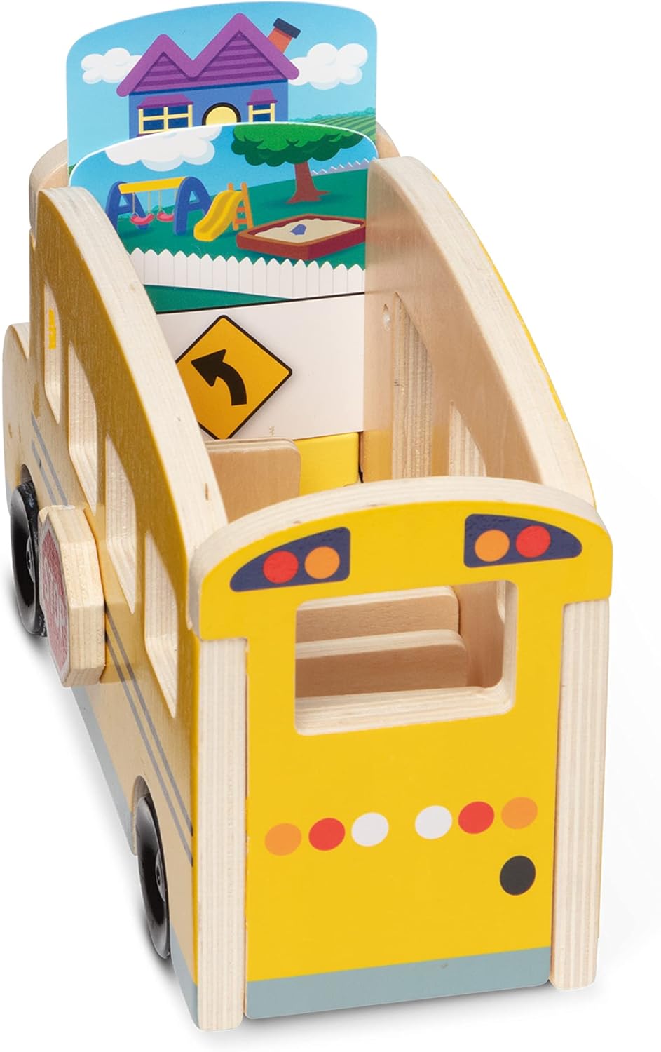 Melissa & Doug 33011 Blue's Clues & You Ônibus escolar retrátil de madeira, multi