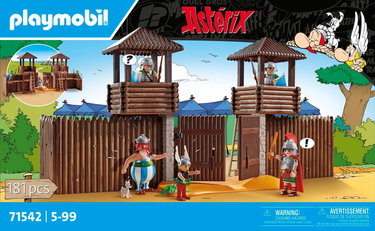 Playmobil 71542 Asterix: Roman Camp, emocionante conquista do acampamento pelos gauleses, incluindo poção mágica para aumentar a força, conjuntos de jogos detalhados adequados para crianças a partir de 5 anos