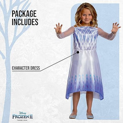 DISGUISE Disfraz oficial estándar de Elsa y Reina de las Nieves de Disney para niños, disfraz de Elsa para niñas, disfraz de Halloween y Navidad