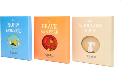 ThreadBear Design O livro de pano barulhento da fazenda com ilustrações coloridas, perfeito para o desenvolvimento infantil e habilidades de leitura