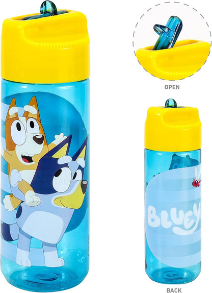 Zawadi Global Conjunto de lancheira infantil Bluey Kids - lancheira isolada, lancheira com vários compartimentos e garrafa de água de 540 ml - conjunto de comida para almoço de viagem escolar, sem BPA