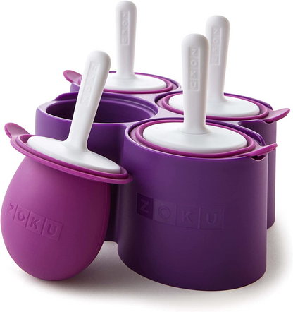 Zoku Slow Pops - moldes de picolé de silicone fáceis de remover com protetores contra gotejamento