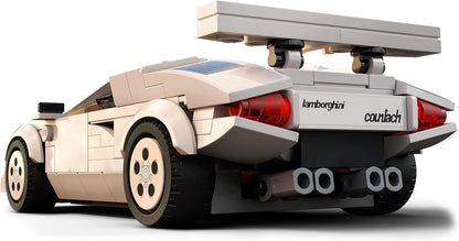 LEGO Speed ​​Champions Lamborghini Countach, réplica de modelo de juguete de coche de carreras, juego de construcción coleccionable con minifigura de piloto de carreras 76908